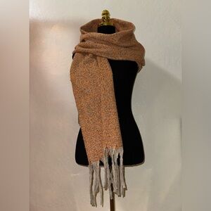 Elegant Orange and Cream Scarf